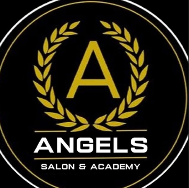 Angel Salon & Academy Gold Monogram Emblem
